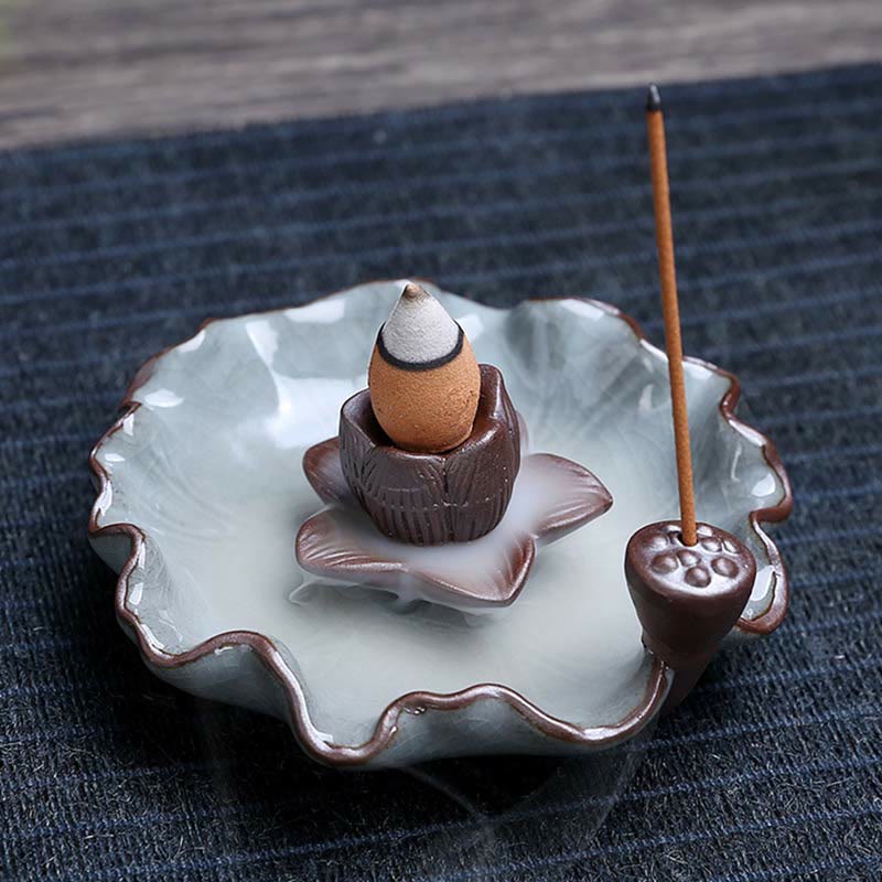Räucherschalen Lotus Pflaumenblüte Keramik Rückfluss