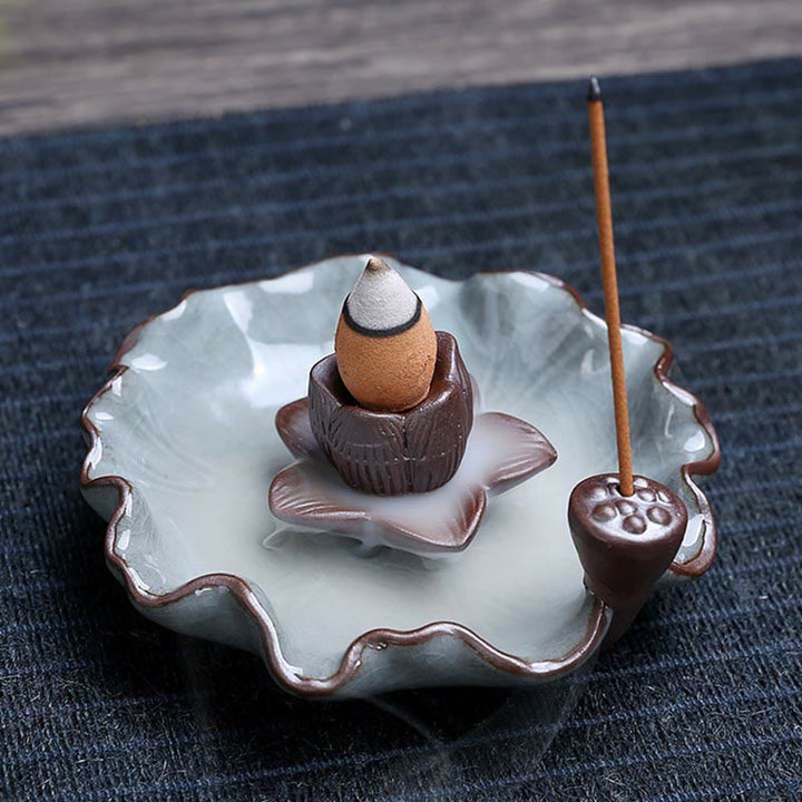 Räucherschalen Lotus Pflaumenblüte Keramik Rückfluss