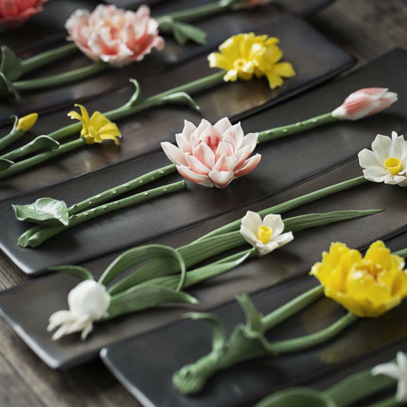 Räucherstäbchen Halter Keramik Lotus Pfingstrose Glücksbringer