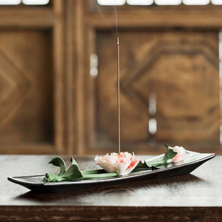 Räucherstäbchen Halter Keramik Lotus Pfingstrose Wohnzimmer