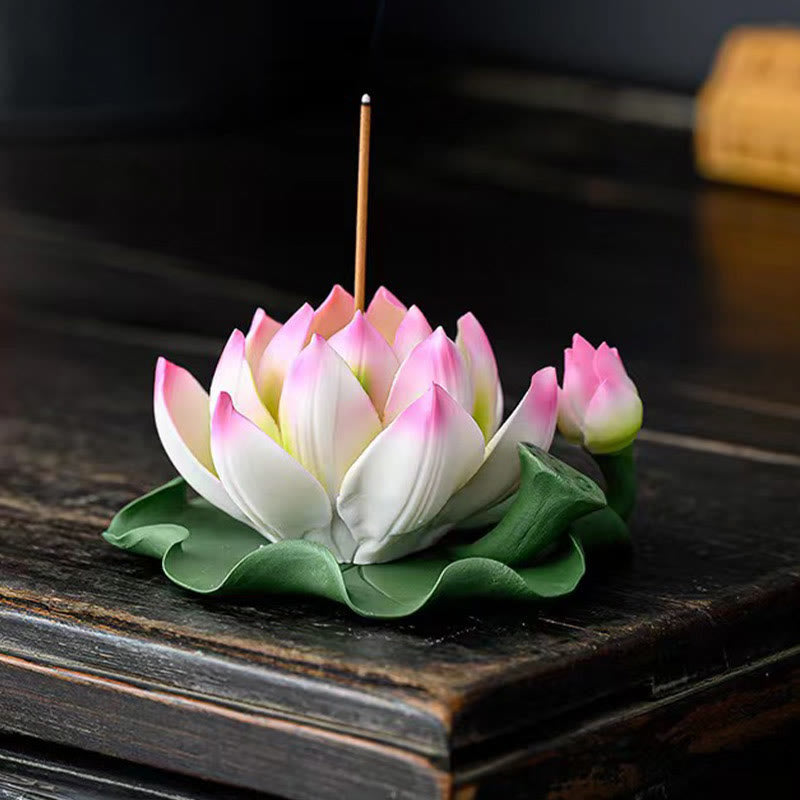 Räucherstäbchen Halter Lotus Blatt Keramik Geschenk