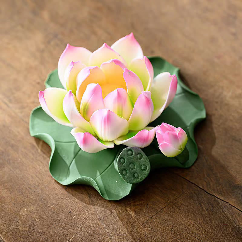 Räucherstäbchen Halter Lotus Blatt Keramik Glücksbringer