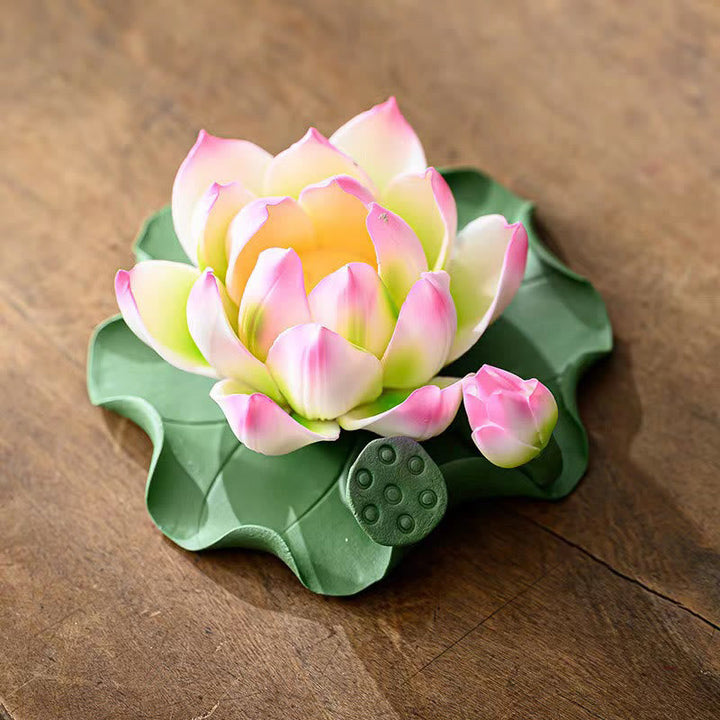 Räucherstäbchen Halter Lotus Blatt Keramik Glücksbringer