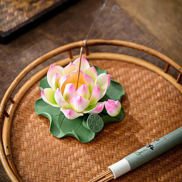 Räucherstäbchen Halter Lotus Blatt Keramik Wohnzimmer