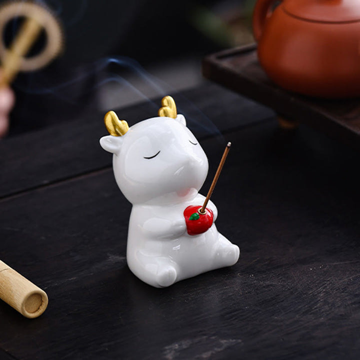 Räucherstäbchen Halter Reh Keramik Deko Feng Shui