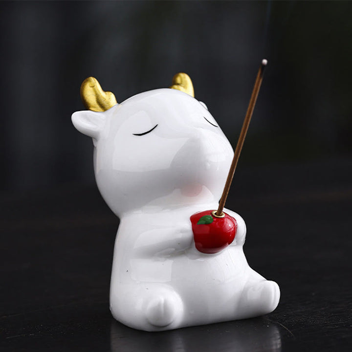 Räucherstäbchen Halter Reh Keramik Deko Statue
