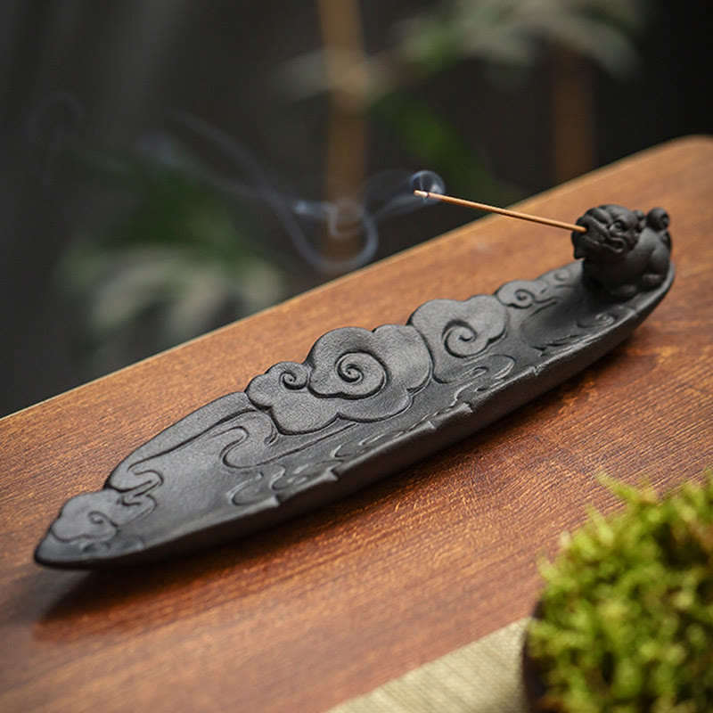 Räucherstäbchen Halterung Pixiu Wolken Keramik Feng Shui