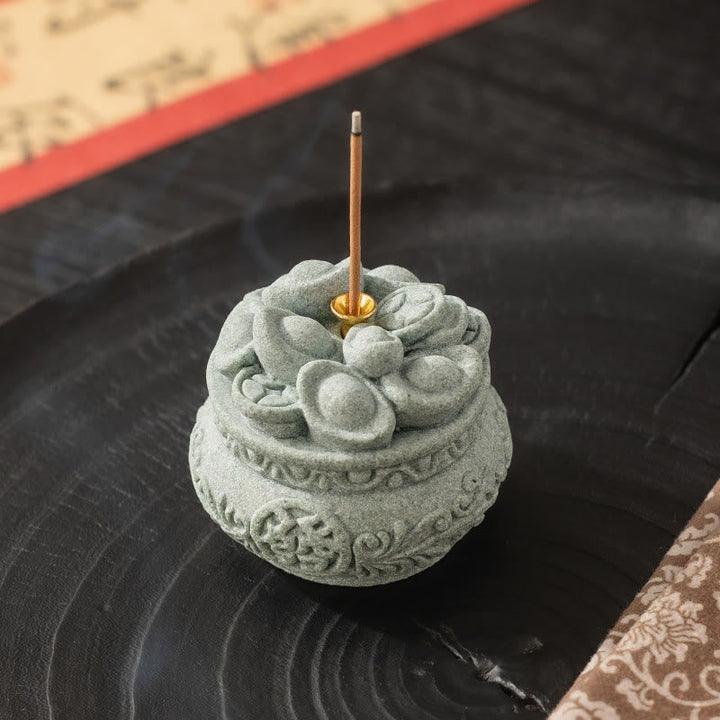 Räucherstäbchen Mit Halter Fu Glück Keramik Statue
