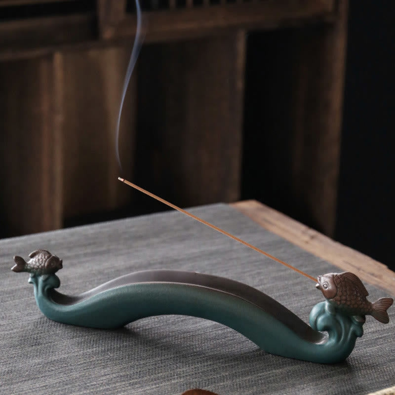 Räucherstäbchen Mit Halter Koi Fisch Keramik Geschenk
