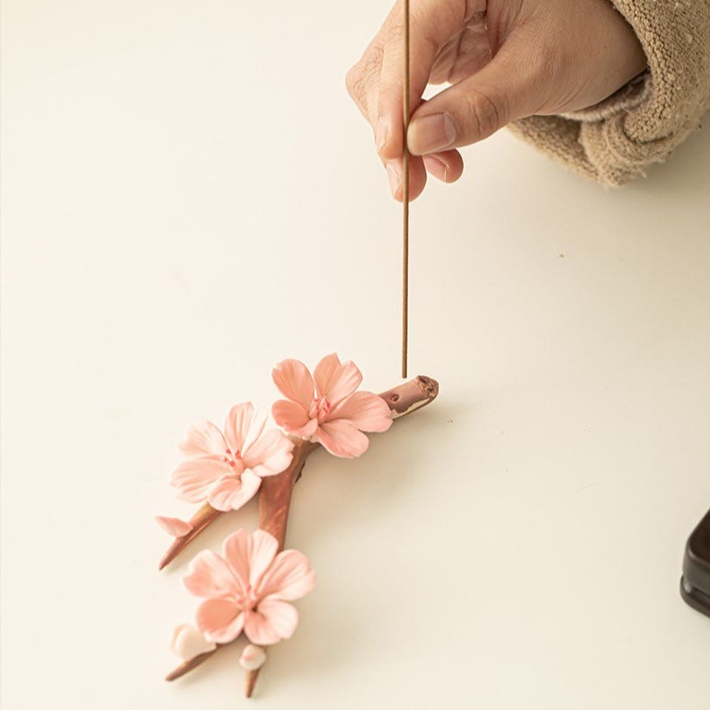 Räucherstäbchen Schale Pflaumenblüte Keramik