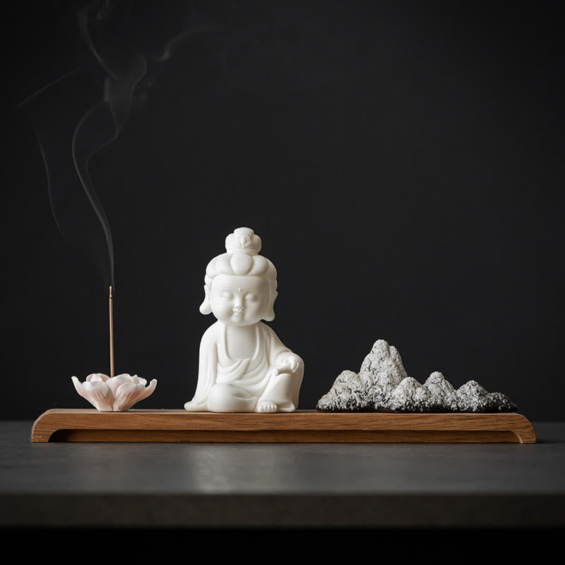 Räucherstäbchen Set Lotus Bodhisattva Keramik Statue