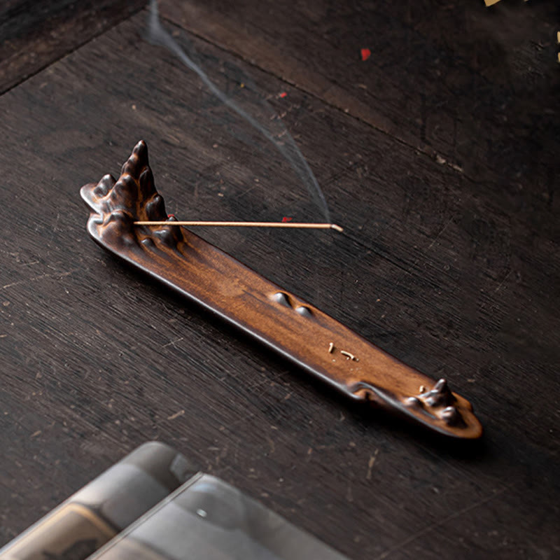 Räucherstäbchenhalter Berge Boot Keramik Feng Shui