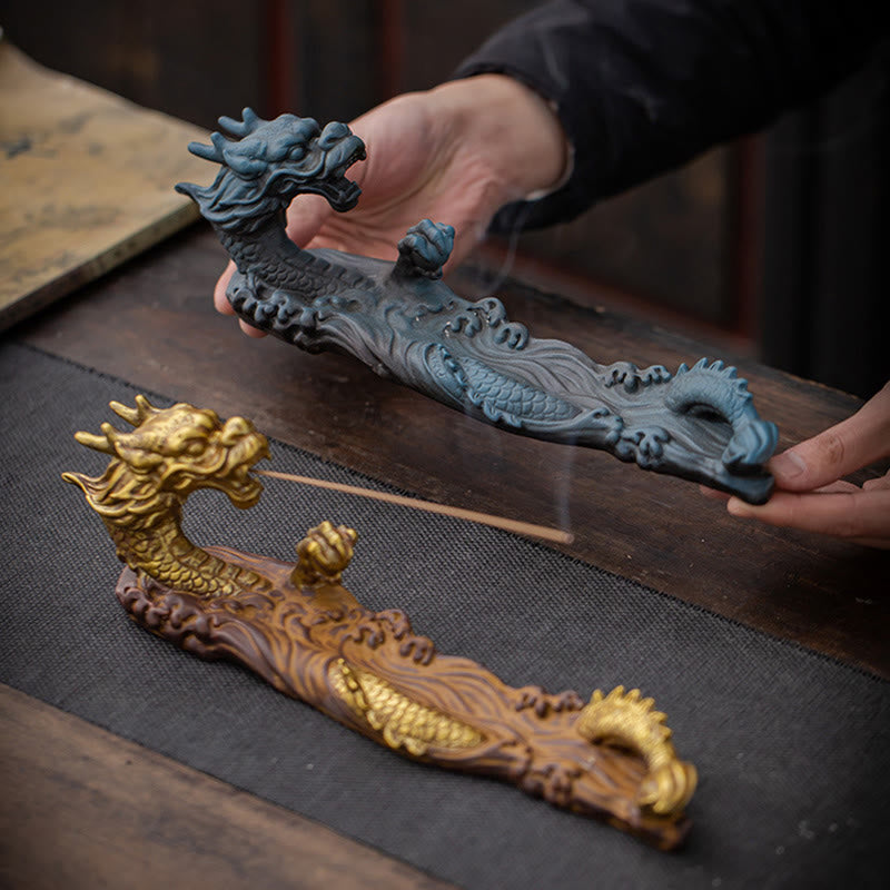Räucherstäbchenhalter Drache Keramik Schutz Feng Shui