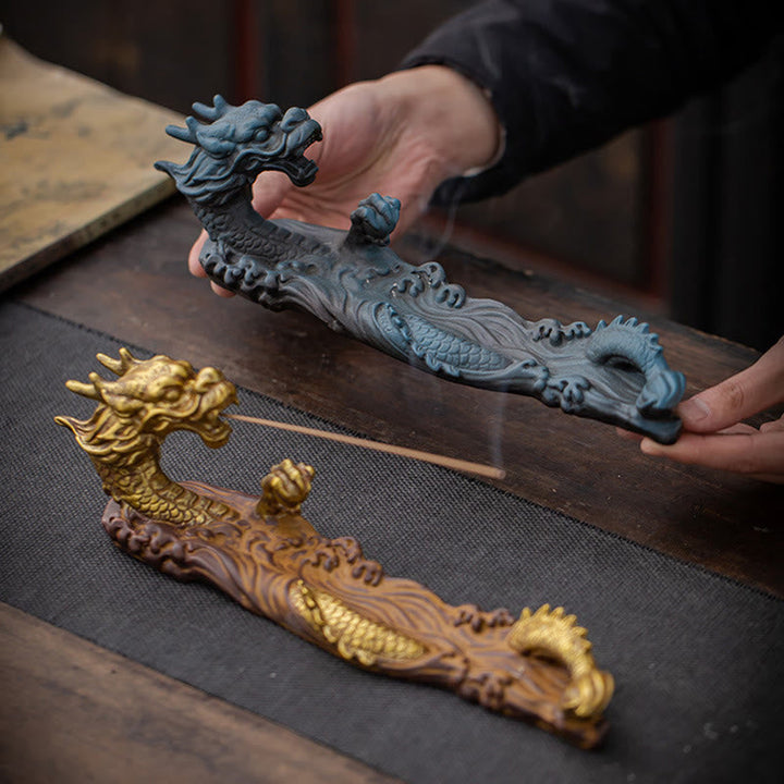 Räucherstäbchenhalter Drache Keramik Schutz Feng Shui