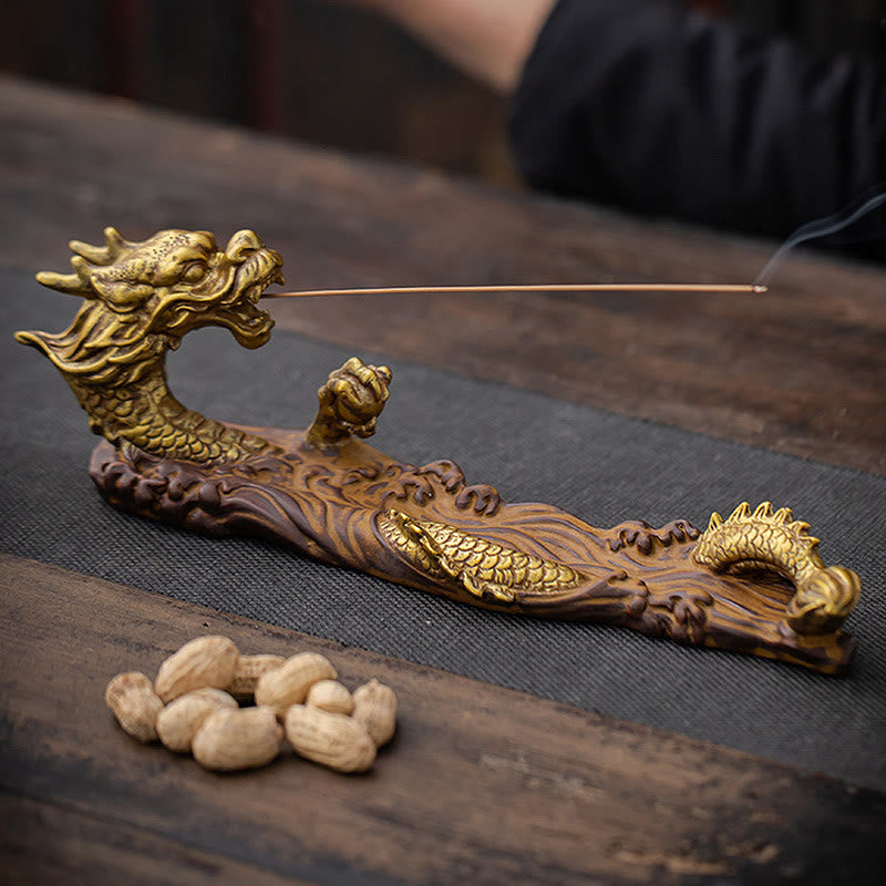 Räucherstäbchenhalter Drache Keramik Schutz Glücksbringer