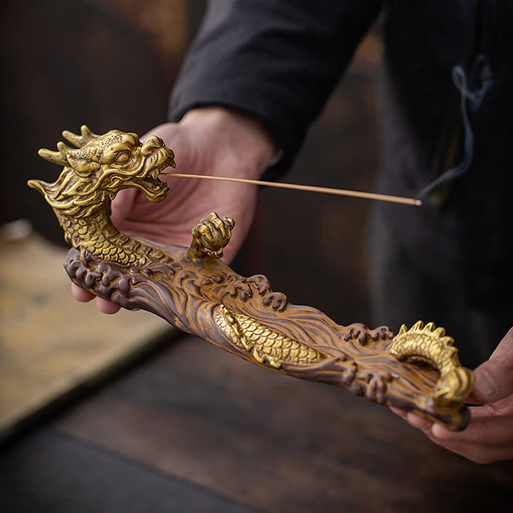 Räucherstäbchenhalter Drache Keramik Schutz Statue