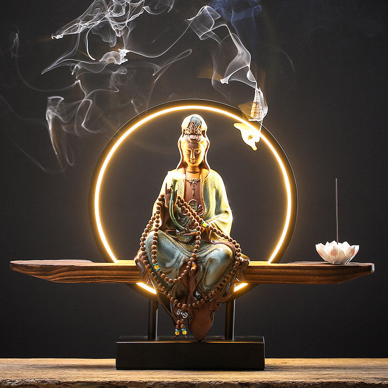 Räucherstäbchenhalter Keramik Buddha Lotus Deko