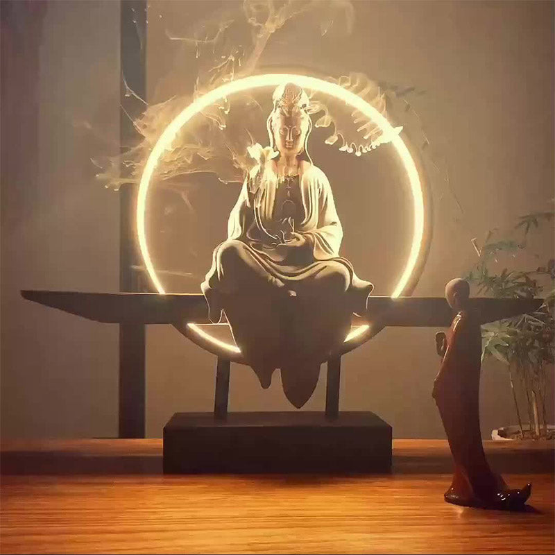 Räucherstäbchenhalter Keramik Buddha Lotus Feng Shui