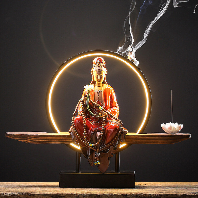 Räucherstäbchenhalter Keramik Buddha Lotus Glücksbringer