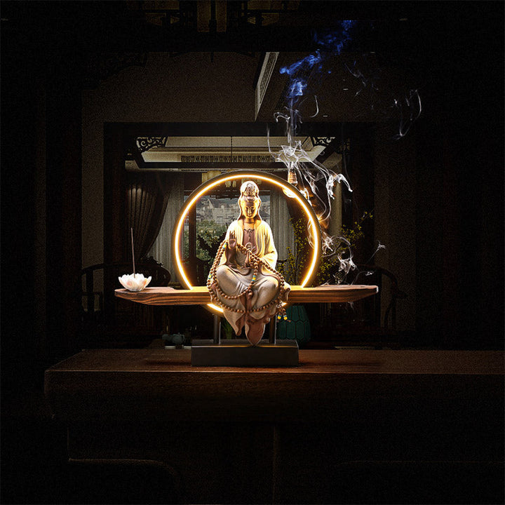 Räucherstäbchenhalter Keramik Buddha Lotus Statue