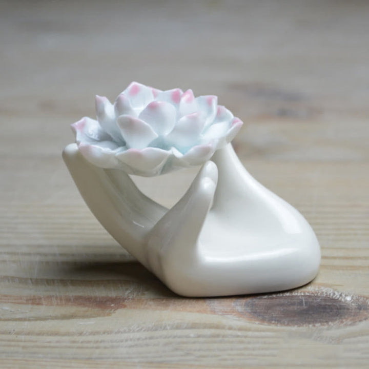 Räucherstäbchenhalter Keramik Lotus Hand Mini Glücksbringer