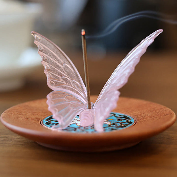 Räucherstäbchenhalter Keramik Schmetterling Feng Shui