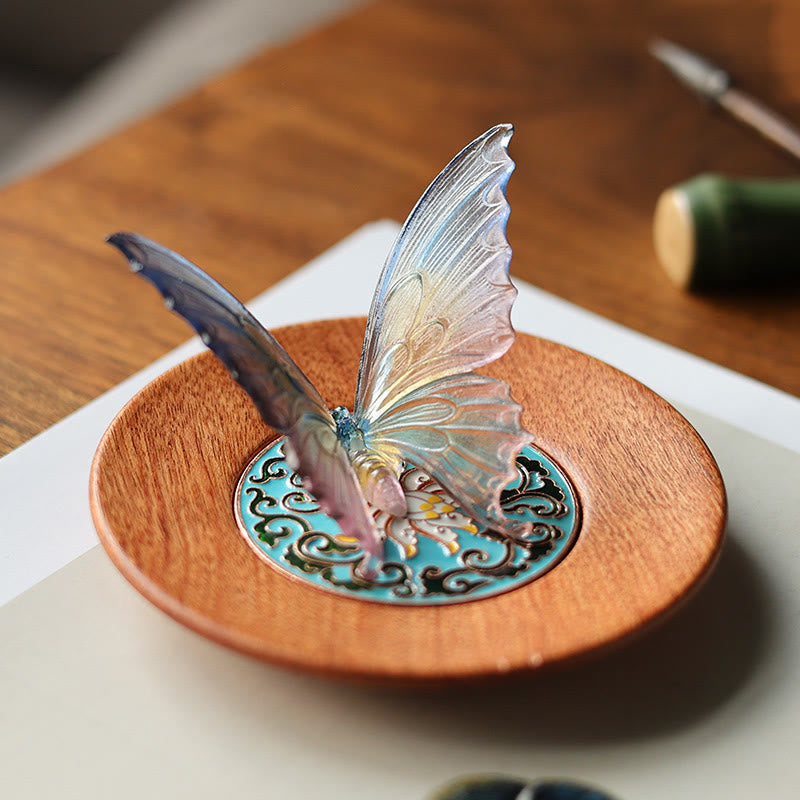 Räucherstäbchenhalter Keramik Schmetterling Statue