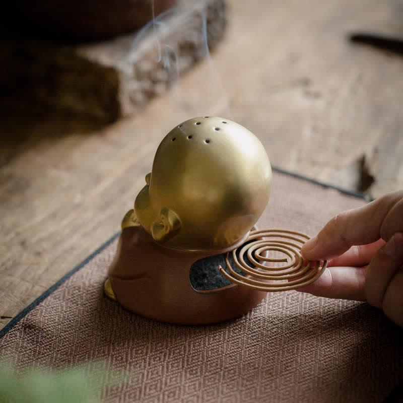 Räucherstäbchenhalter Lachender Buddha Keramik Geschenk