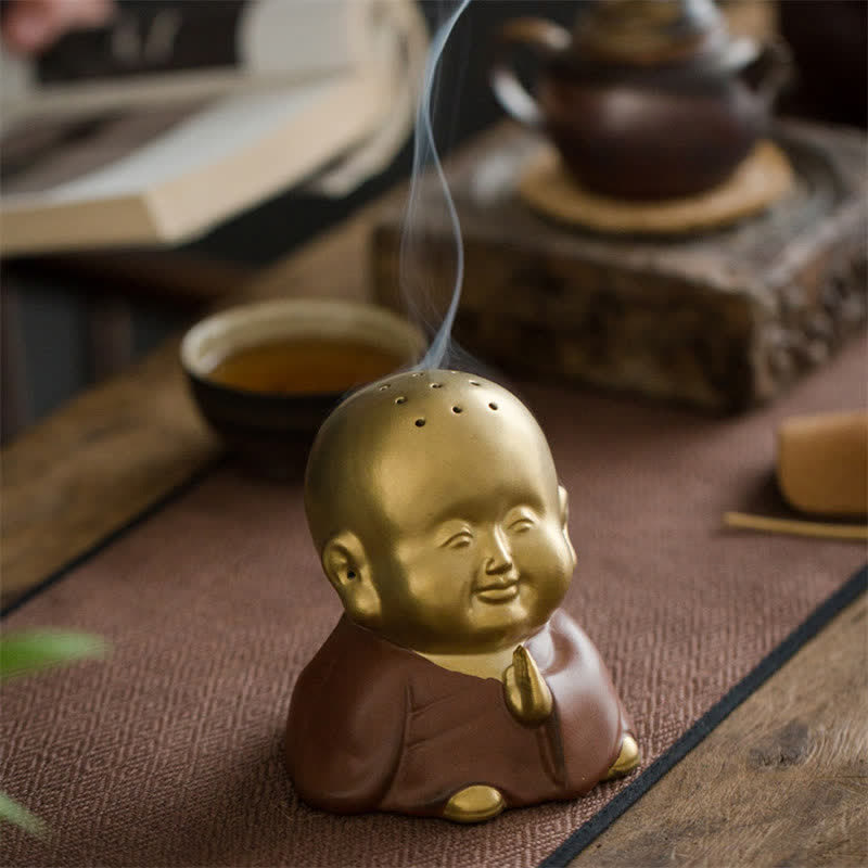 Räucherstäbchenhalter Lachender Buddha Keramik Glücksbringer