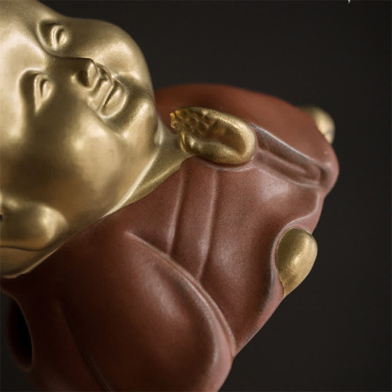 Räucherstäbchenhalter Lachender Buddha Keramik Statue