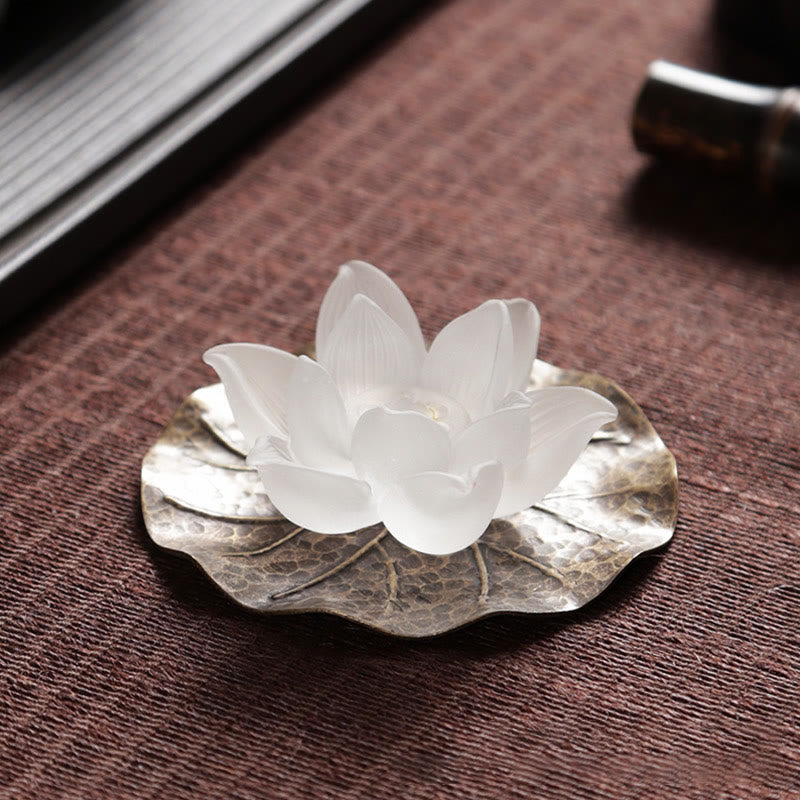 Räucherstäbchenhalter Lotus Liuli Kristall Glücksbringer