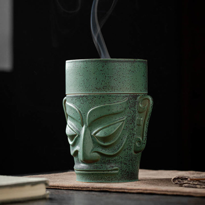 Räucherstäbchenhalter Maske Keramik Sanxingdui Deko