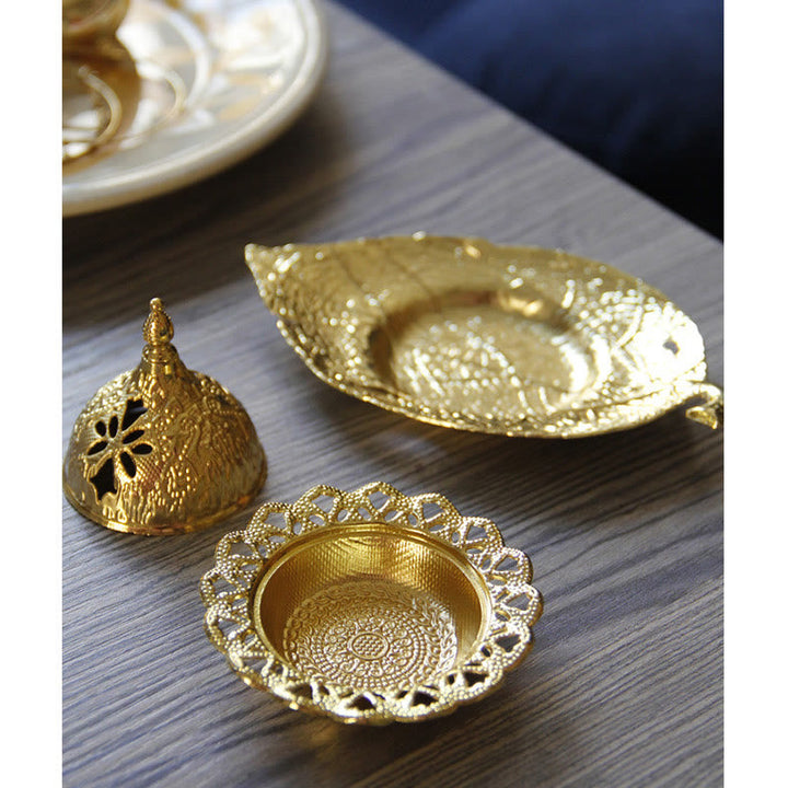 Räucherstäbchenhalter Tibetisch Gold Blatt Mini Wohnzimmer