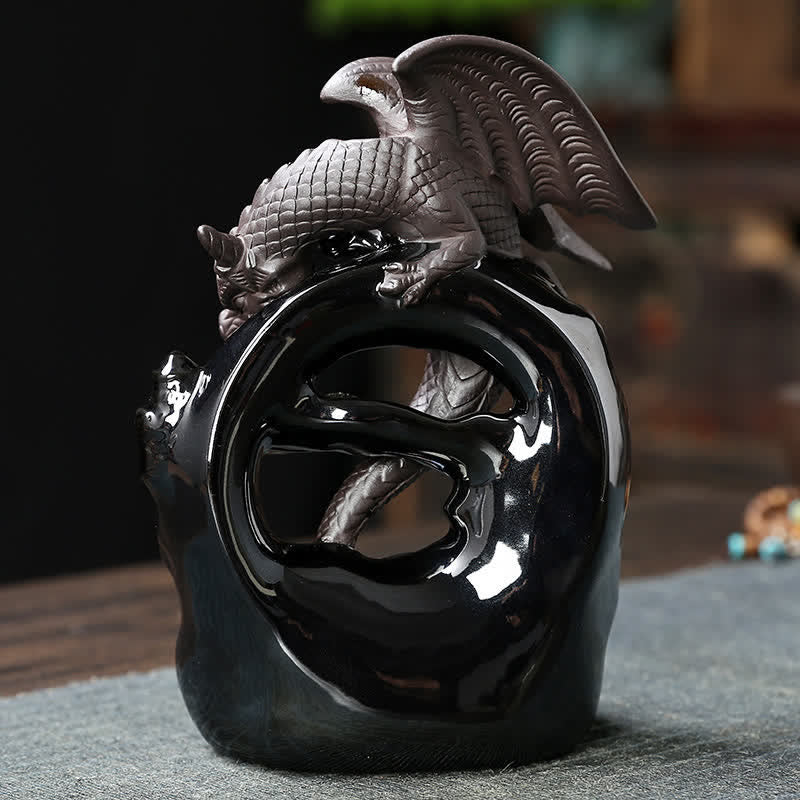 Räucherturm Drache Keramik Rückfluss Deko