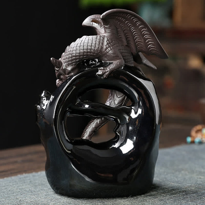 Räucherturm Drache Keramik Rückfluss Deko