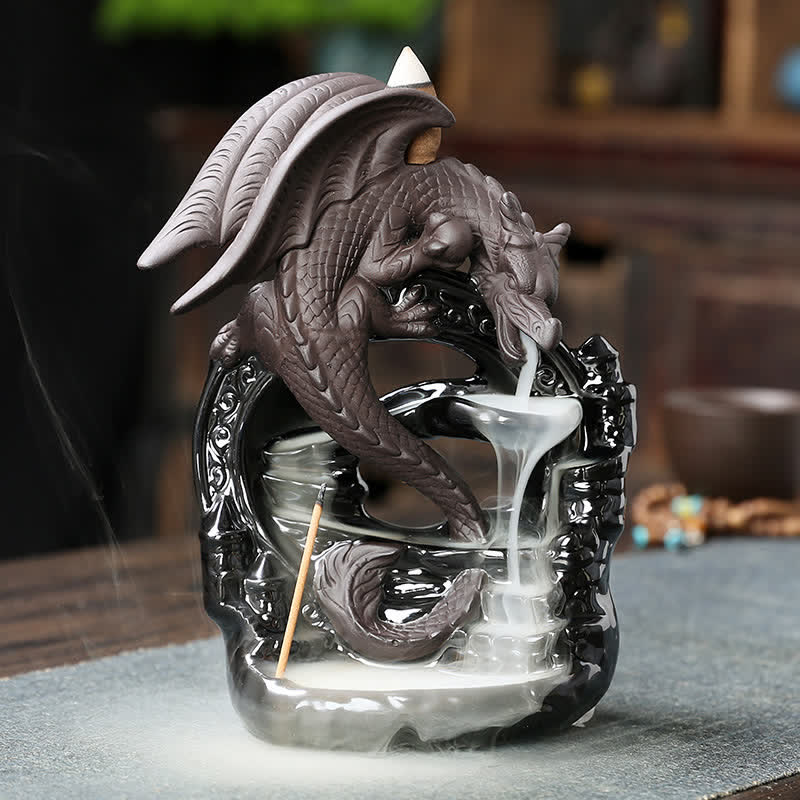 Räucherturm Drache Keramik Rückfluss Feng Shui