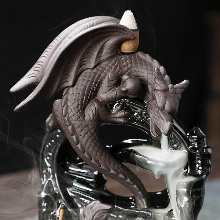 Räucherturm Drache Keramik Rückfluss Geschenk