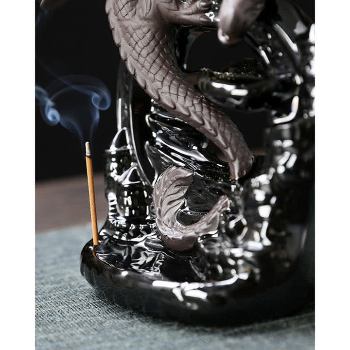Räucherturm Drache Keramik Rückfluss Statue