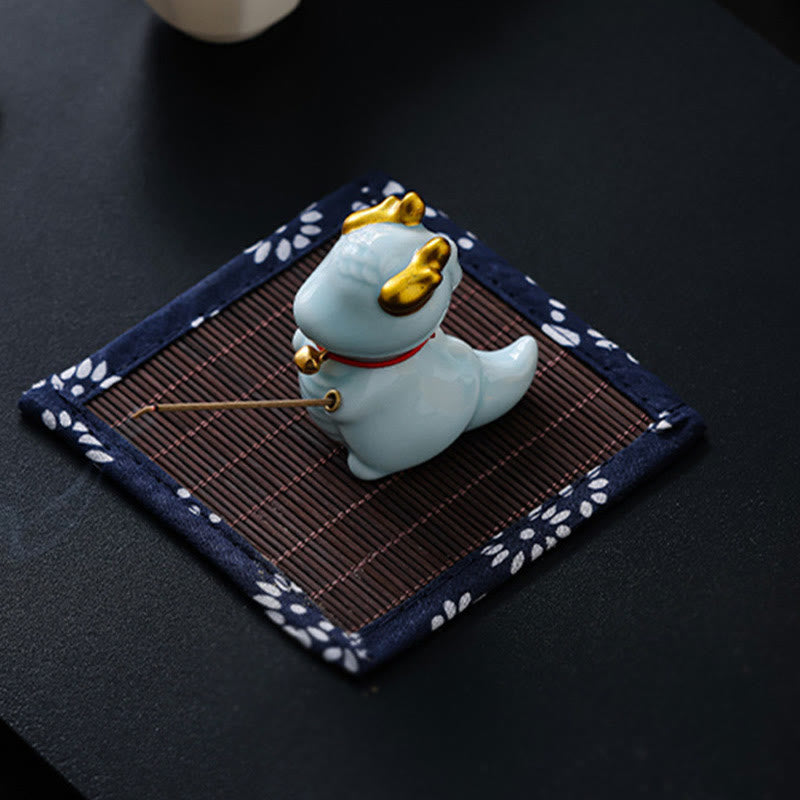 Räucherturm Drachenglocke Keramik Deko Statue