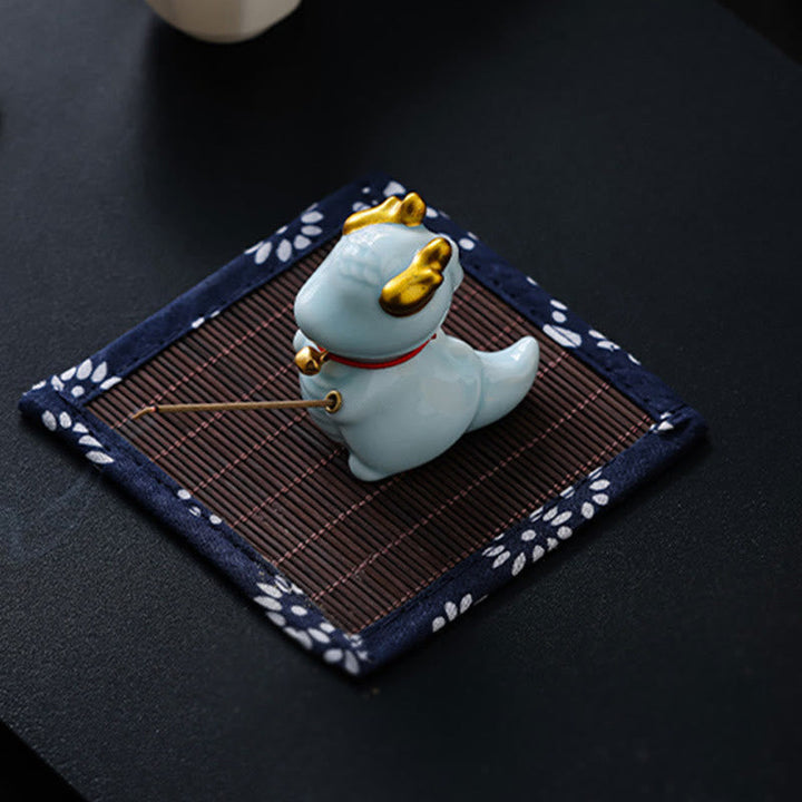 Räucherturm Drachenglocke Keramik Deko Statue