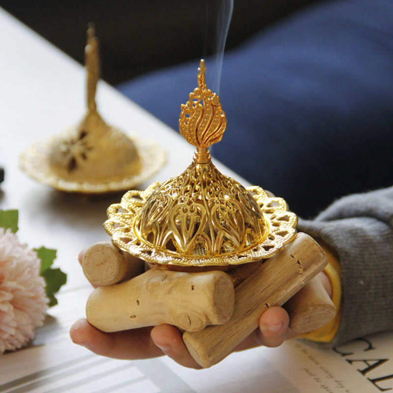Räucherturm Gold Legierung Mini Holzuntersetzer Geschenk