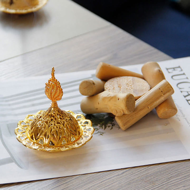 Räucherturm Gold Legierung Mini Holzuntersetzer Wohnzimmer