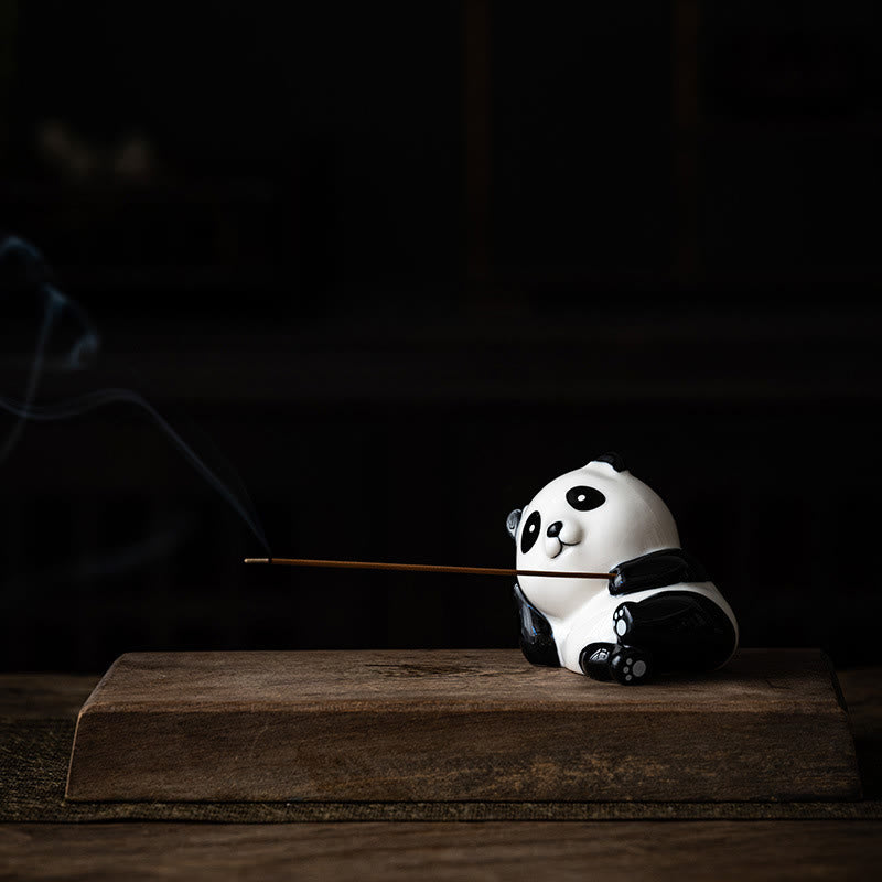 Räucherturm Panda Keramik Deko