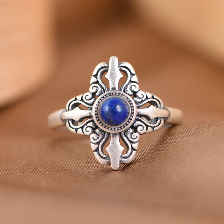 925er Silber Ring mit blauem Lapislazuli Stein Positivität Energie Kraft