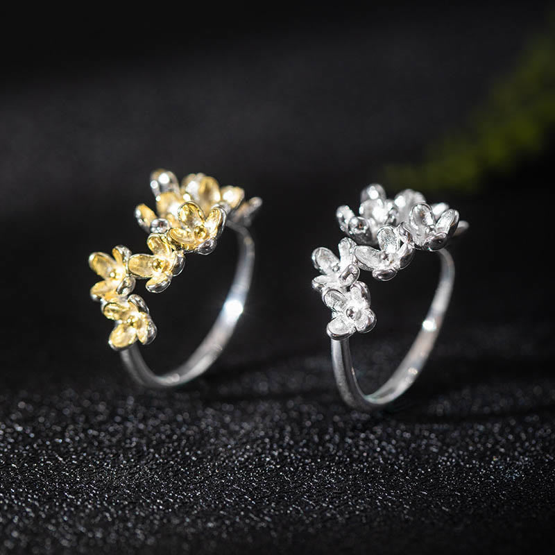 Ring 925 Silber Osmanthusblüte in Gold und Silber Schmuck