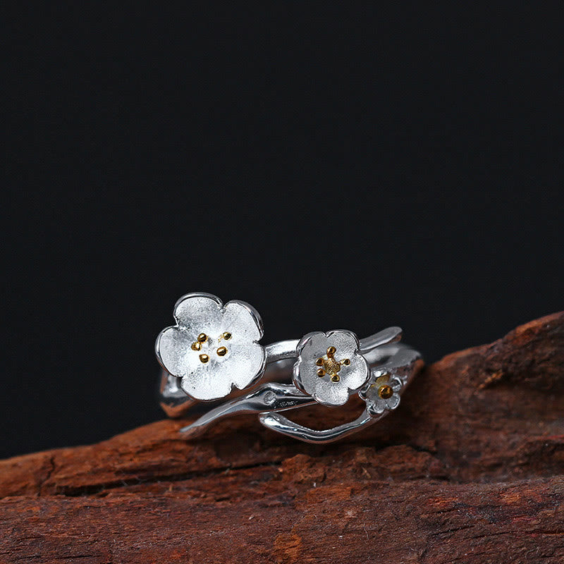 Ring 925 Silber Pflaumenblüte – Balance