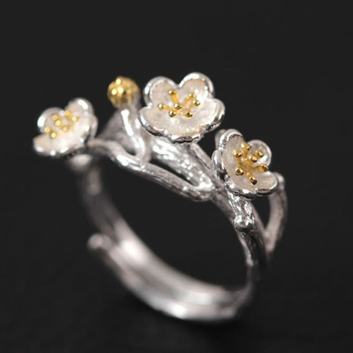 Ring 925 Silber Pflaumenblüte – Ruhe