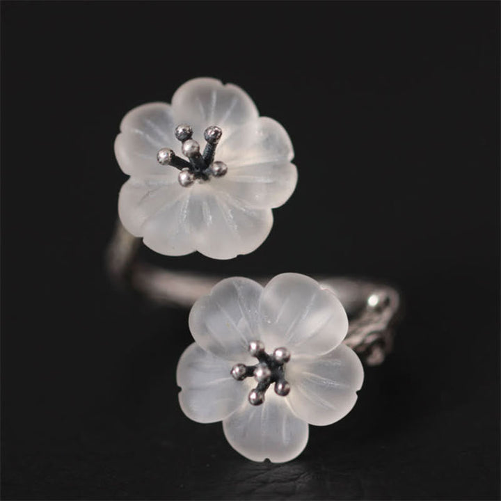 Ring 925 Silber Pflaumenblüte – Schutz Retro Style(Inner Diameter 16.4-17.8mm)