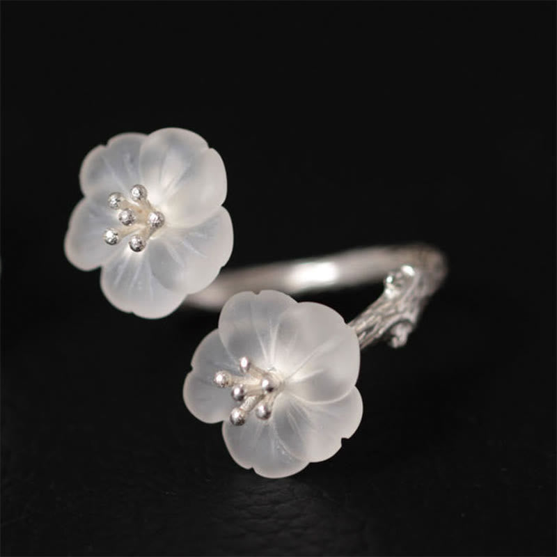 Ring 925 Silber Pflaumenblüte – Schutz Silver Style(Inner Diameter 16.4-17.8mm)