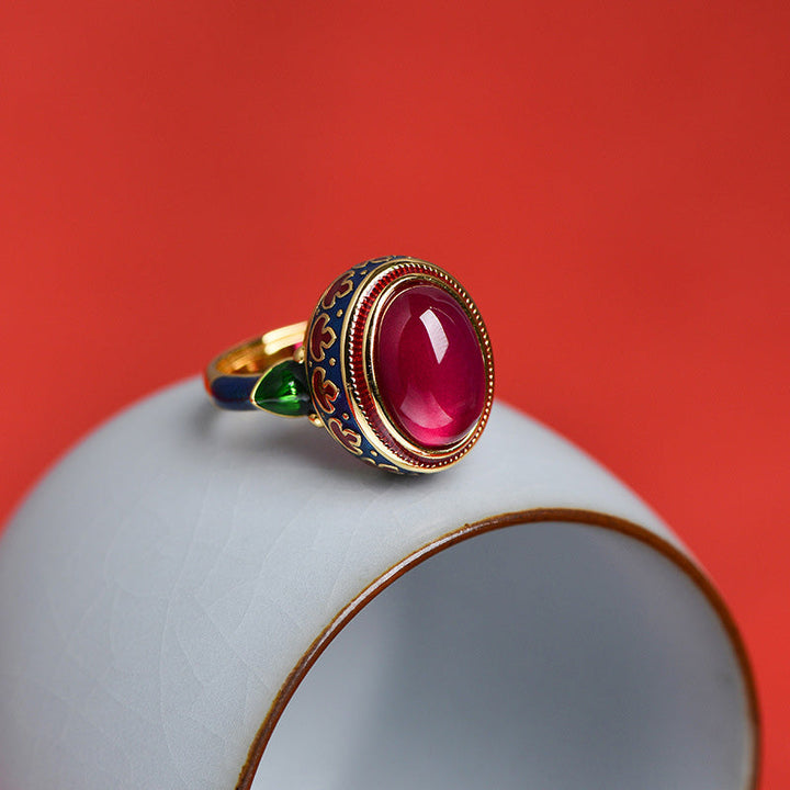 Ring 925 Silber Roter Korund – Mut